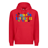 Red Embrace differences Premium Hoodie - FaDigitalArtStudio