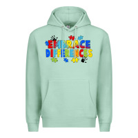 Seafoam Embrace differences Premium Hoodie - FaDigitalArtStudio
