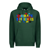 Sports Green Embrace differences Premium Hoodie - FaDigitalArtStudio