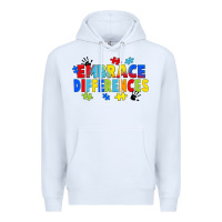White Embrace differences Premium Hoodie - FaDigitalArtStudio