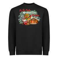 Black its the wonderful time of the year Heavyweight Sweatshirt - CowGirlArtShop