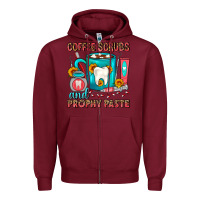 Burgundy Coffee Scrubs And Prophy Paste Dentist Coffee Zipper Hoodie - FaDigitalArtStudio