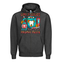 Charcoal Heather Coffee Scrubs And Prophy Paste Dentist Coffee Zipper Hoodie - FaDigitalArtStudio
