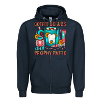 Navy Coffee Scrubs And Prophy Paste Dentist Coffee Zipper Hoodie - FaDigitalArtStudio
