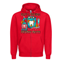 Red Coffee Scrubs And Prophy Paste Dentist Coffee Zipper Hoodie - FaDigitalArtStudio