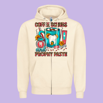 Coffee Scrubs And Prophy Paste Dentist Coffee Zipper Hoodie Designed By Fadigitalartstudio