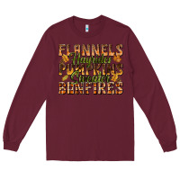 Burgundy Flannels Hayrides Pumpkins Long Sleeve Tee - texasbilliewilder