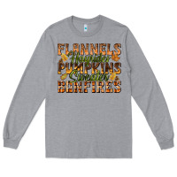 Heather Grey Flannels Hayrides Pumpkins Long Sleeve Tee - texasbilliewilder