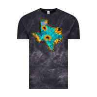 Cloud Black Sunflower Turquoise Texas Vintage Tee - Bettercallsaul