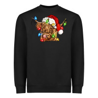 Black christmas heifer cow Heavyweight Sweatshirt - CowGirlArtShop