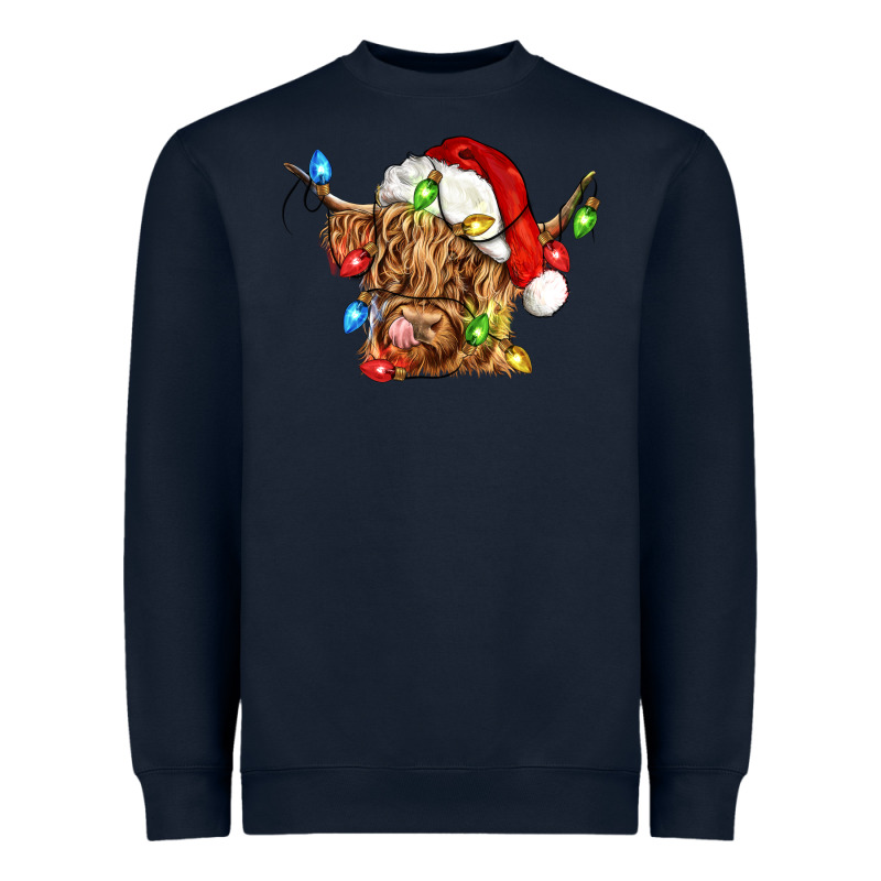 Christmas Heifer Cow Heavyweight Sweatshirt by CowGirlArtShop | Teevron