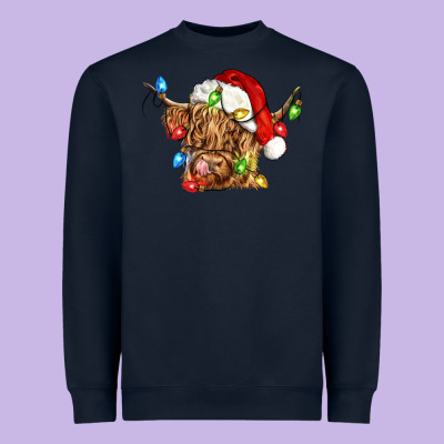 Christmas Heifer Cow Heavyweight Sweatshirt Designed By Cowgirlartshop