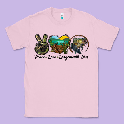 Peace Love Largemouth Bass Classic Tee Designed By Lillyallendesigns