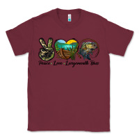 Burgundy peace love largemouth bass Classic Tee - LillyAllenDesigns