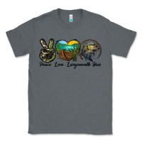 Charcoal Heather peace love largemouth bass Classic Tee - LillyAllenDesigns