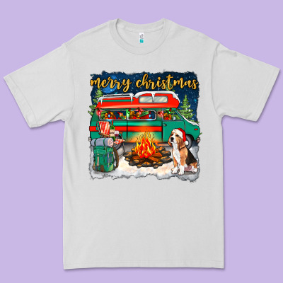 Merry Christmas With Camper Van Premium Tee Designed By Nancycooperartshop