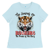Baby Blue the heavens are roaring tiger Ladies Tee - MaliasSmallBusiness
