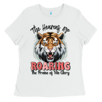 White the heavens are roaring tiger Ladies Tee - MaliasSmallBusiness