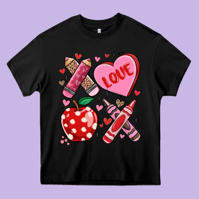 Valentine Xoxo Teacher Heavy Core Tee Designed By Maliassmallbusiness