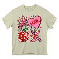 Mossy valentine xoxo teacher Heavy Core Tee - MaliasSmallBusiness