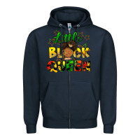 Navy Little black queen Zipper Hoodie - FaDigitalArtStudio