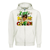 Oatmeal Heather Little black queen Zipper Hoodie - FaDigitalArtStudio