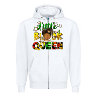 White Little black queen Zipper Hoodie - FaDigitalArtStudio