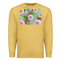 Antique Gold Pink Roses Background Premium Sweatshirt - LillyAllenDesigns