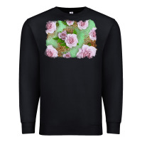 Black Pink Roses Background Premium Sweatshirt - LillyAllenDesigns