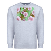 Heather Grey Pink Roses Background Premium Sweatshirt - LillyAllenDesigns