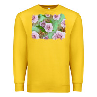 Lemon Pink Roses Background Premium Sweatshirt - LillyAllenDesigns