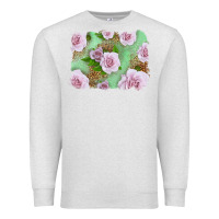 Oatmeal Heather Pink Roses Background Premium Sweatshirt - LillyAllenDesigns