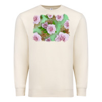 Sandshell Pink Roses Background Premium Sweatshirt - LillyAllenDesigns