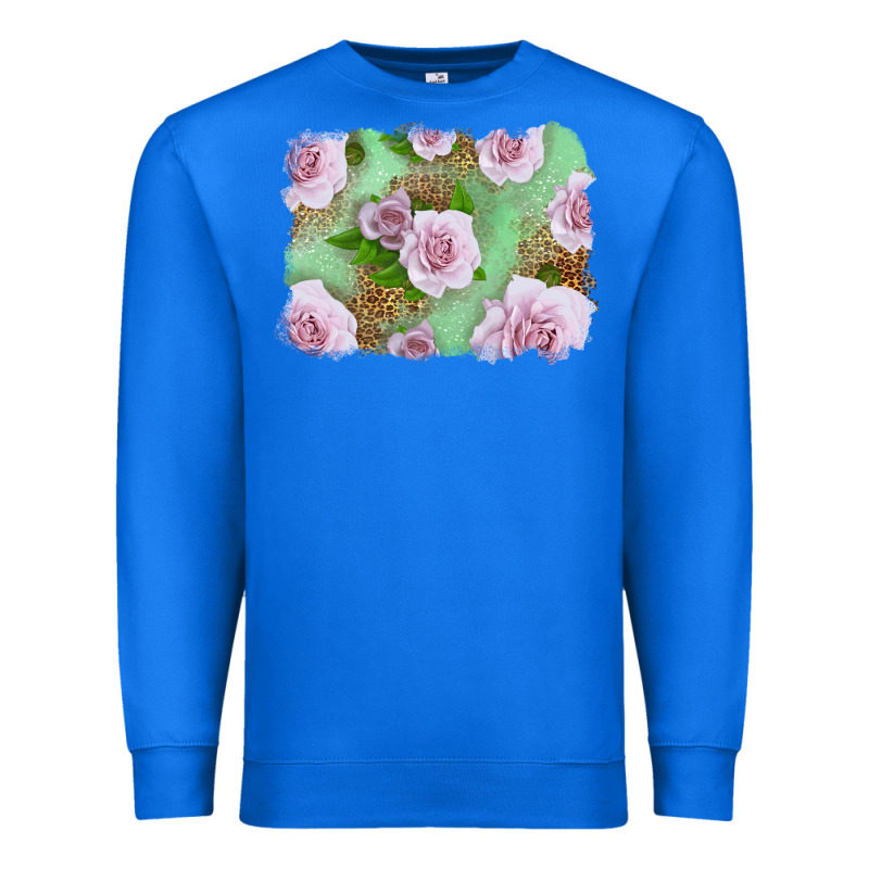 Pink Roses Background Premium Sweatshirt by LillyAllenDesigns | Teevron