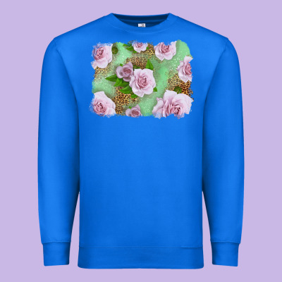 Pink Roses Background Premium Sweatshirt Designed By Lillyallendesigns