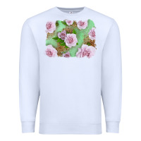 White Pink Roses Background Premium Sweatshirt - LillyAllenDesigns