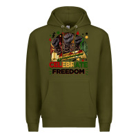 Army Green Juneteenth celebrate freedom Premium Hoodie - FaDigitalArtStudio