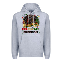 Heather Grey Juneteenth celebrate freedom Premium Hoodie - FaDigitalArtStudio