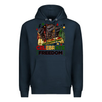 Navy Juneteenth celebrate freedom Premium Hoodie - FaDigitalArtStudio