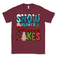 Burgundy snow flakes and Christmas cakes Classic Tee - Jasminsmagicworld