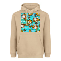 Mushroom honey bee gnomes seamless pattern Heavyweight Hoodie - BundleAndBundleShop