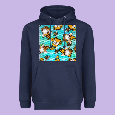 Honey Bee Gnomes Seamless Pattern Heavyweight Hoodie Designed By Bundleandbundleshop