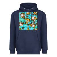 Navy honey bee gnomes seamless pattern Heavyweight Hoodie - BundleAndBundleShop