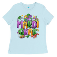 Baby Blue mardi gras Ladies Tee - MaliasSmallBusiness