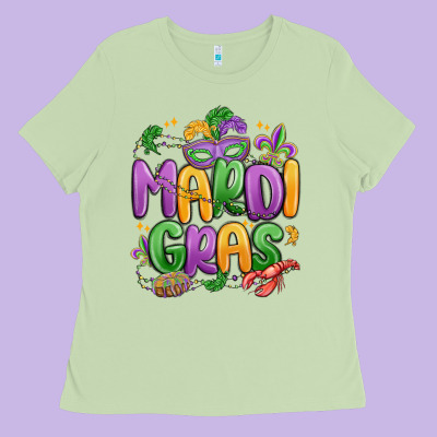 Mardi Gras Ladies Tee Designed By Maliassmallbusiness