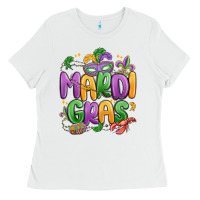 White mardi gras Ladies Tee - MaliasSmallBusiness