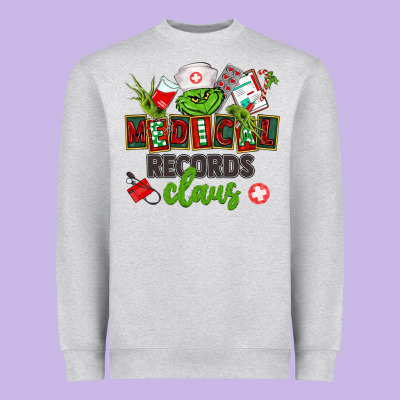 Medical Records Claus Heavyweight Sweatshirt Designed By Cowgirlartshop