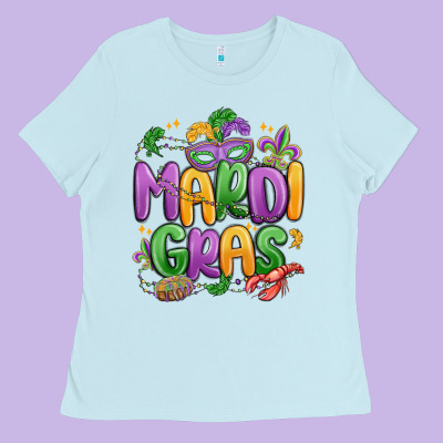 Mardi Gras Ladies Tee Designed By Maliassmallbusiness