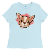 Baby Blue chihuahua pink glitter Ladies Tee - Jasminsmagicworld