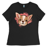Black chihuahua pink glitter Ladies Tee - Jasminsmagicworld